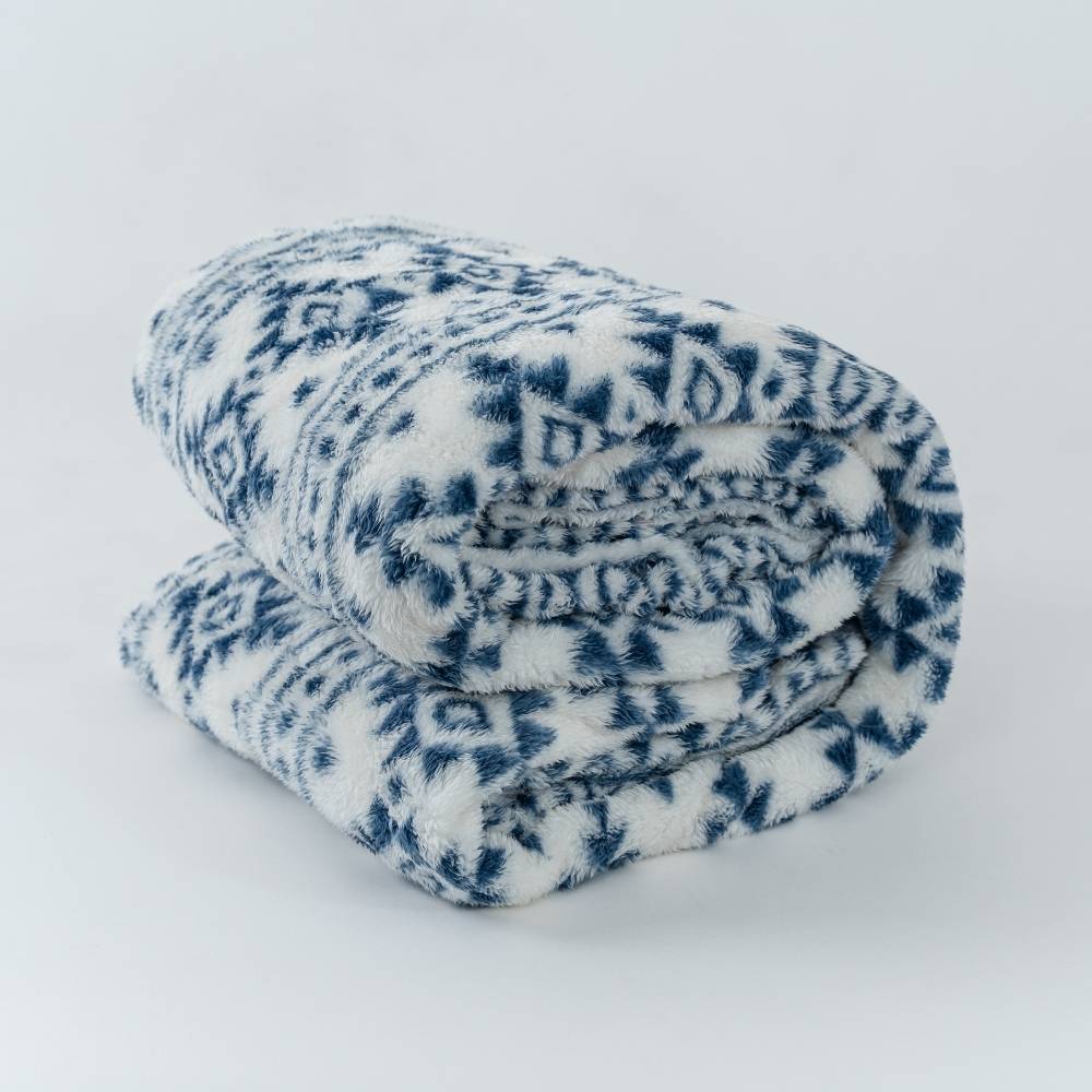 COBIJA ESSENTIALS ETNICA AZUL