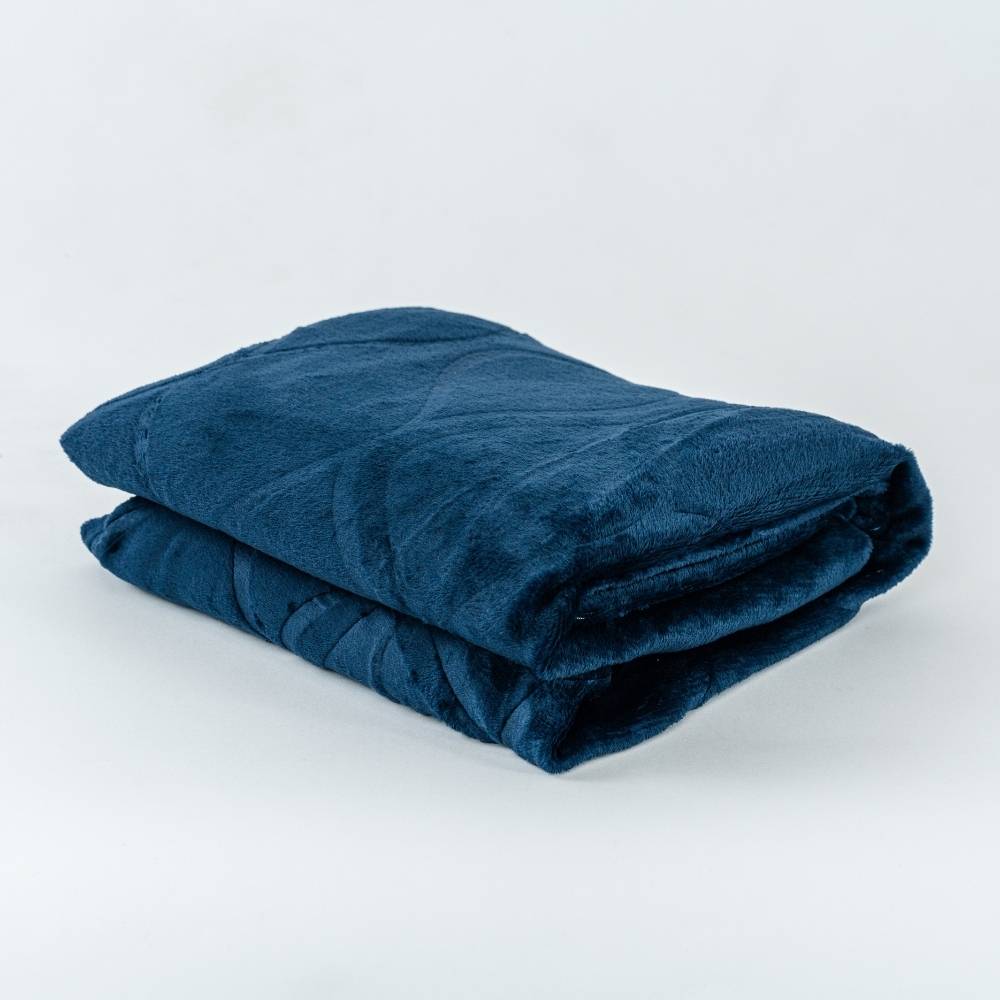 COBIJA ESSENTIALS OLAS AZUL MARINO