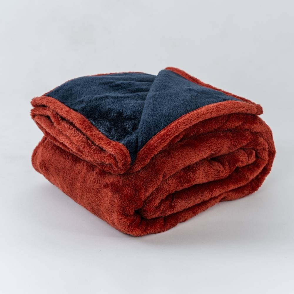 COBIJA ESSENTIALS POLIGONO FAX TERRACOTA AZUL