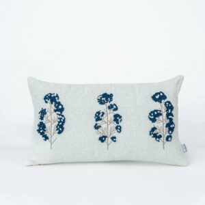 COJIN ESSENTIALS DEEP BLUE RAMAS CON FLORES 30X50