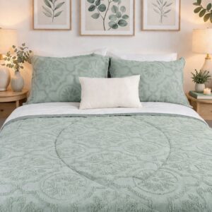 Cobertor Chenille Tufting Aqua