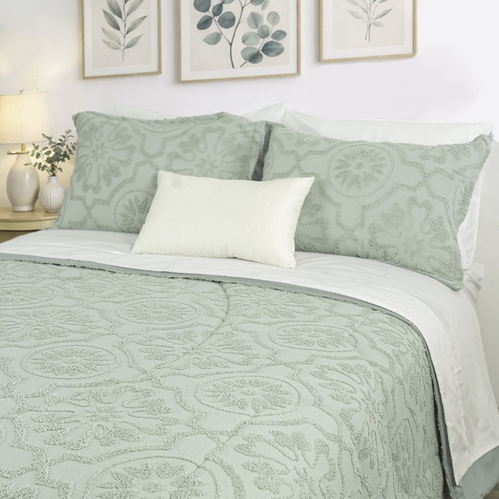 Cobertor Chenille Tufting Aqua