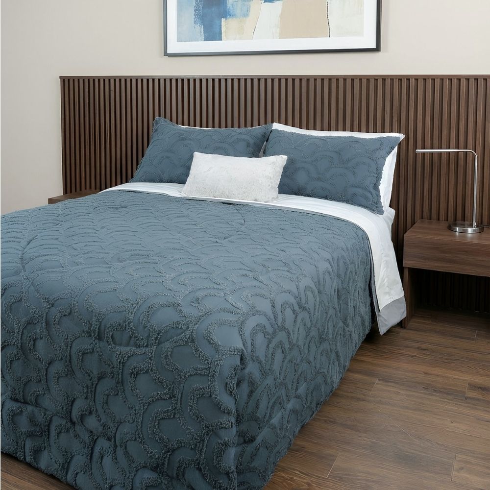 Cobertor Chenille Tufting plomo