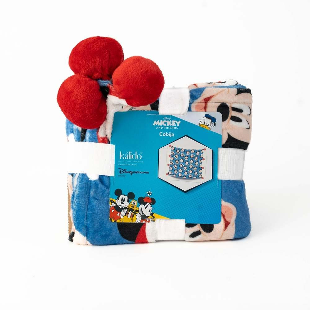 Cobija Merry Everything Mickey navideño (4 pompones)
