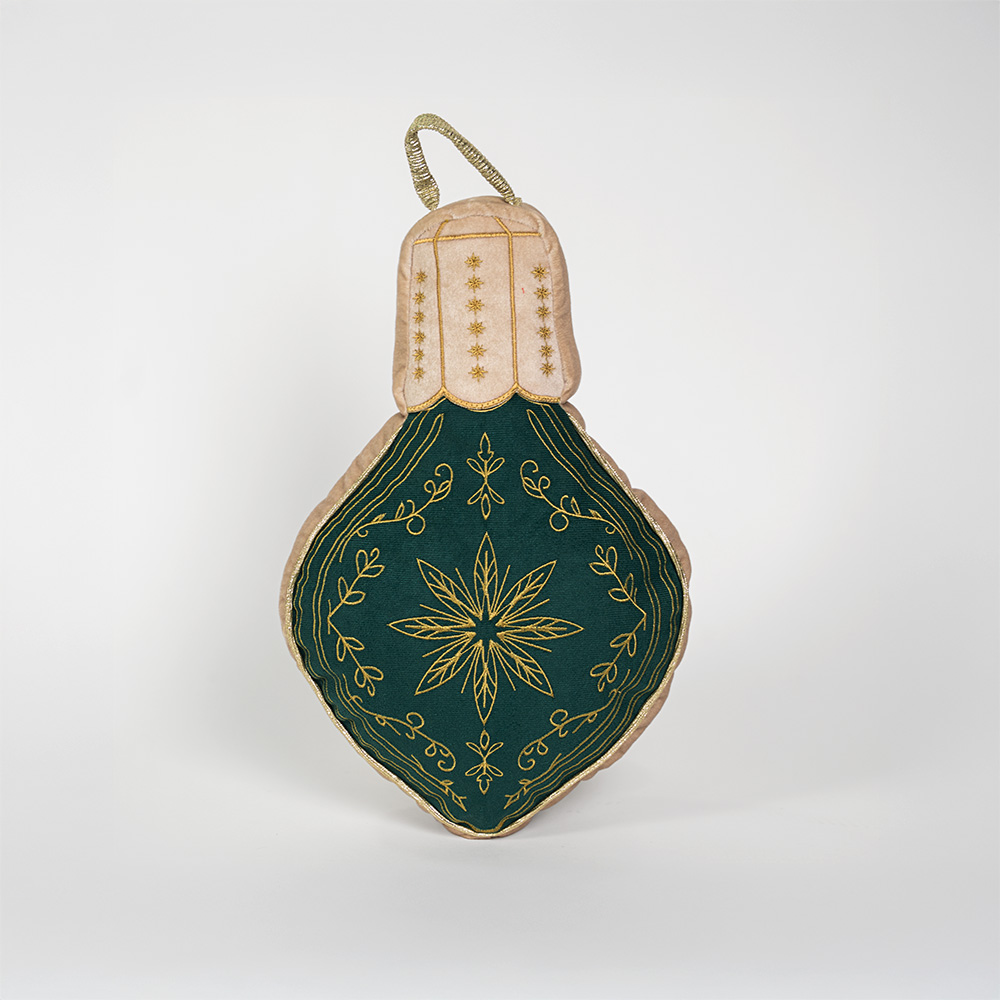 Cojin forma christmas market bombillo verde
