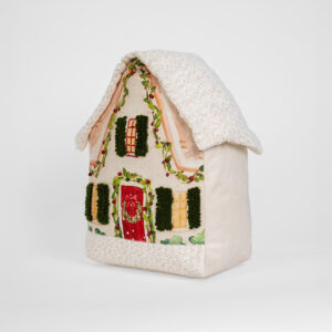 Cojin forma holly christmas casita nieve