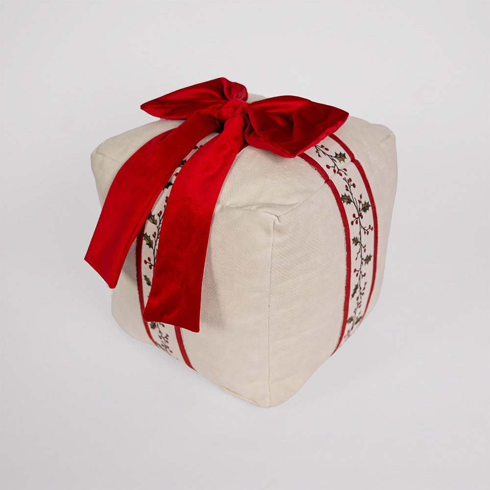 Cojin forma holly christmas regalo cinta