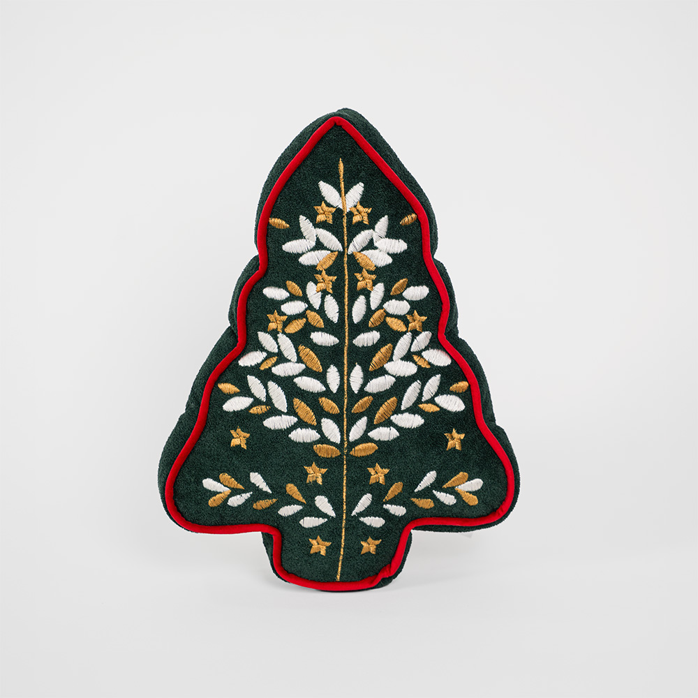 Cojin holly christmas arbol forma verde