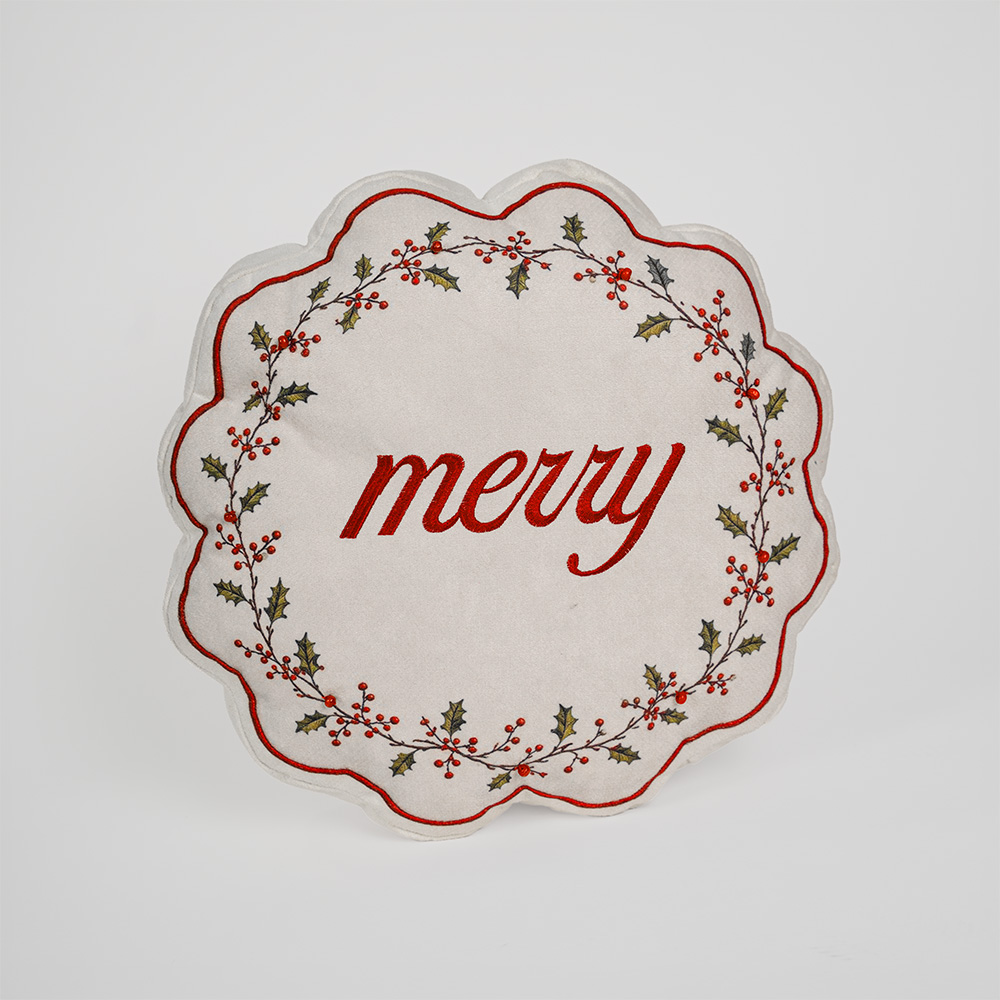 Cojin holly christmas ondas y ramas