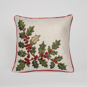 Cojin holly christmas ramas crecientes