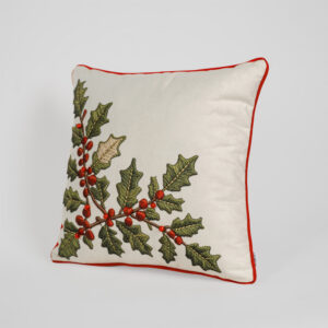 Cojin holly christmas ramas crecientes